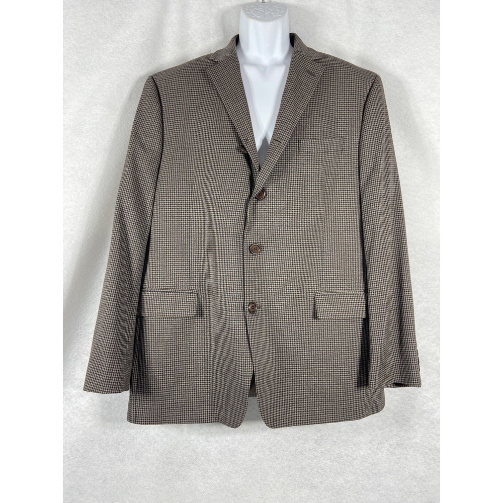 Lauren Ralph Lauren Jacket Mens 46L Brown Blazer Sport Coat Plaid